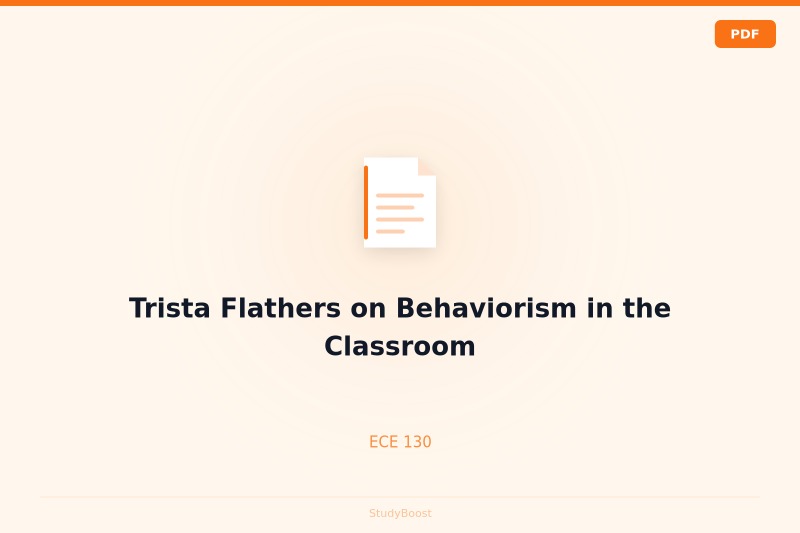 Trista Flathers on Behaviorism in the Classroom