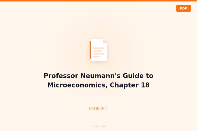 Professor Neumann's Guide to Microeconomics, Chapter 18