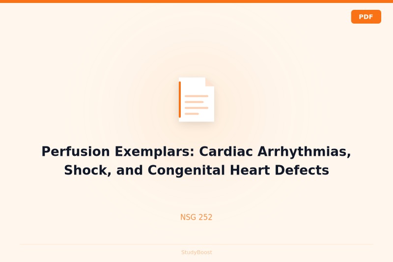Perfusion Exemplars: Cardiac Arrhythmias, Shock, and Congenital Heart Defects
