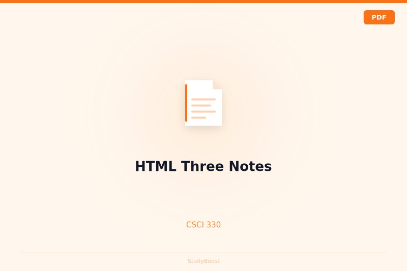 HTML Three Notes