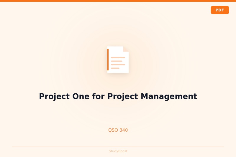 Project One for Project Management