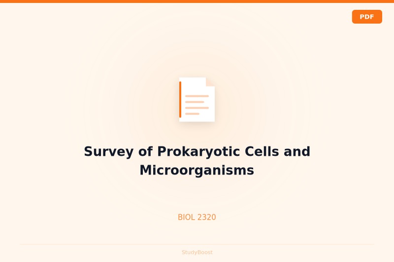 Survey of Prokaryotic Cells and Microorganisms