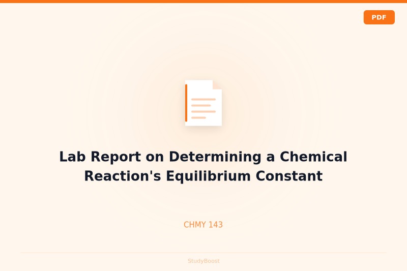 Lab Report on Determining a Chemical Reaction's Equilibrium Constant