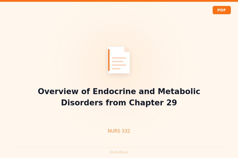 Overview of Endocrine and Metabolic Disorders from Chapter 29