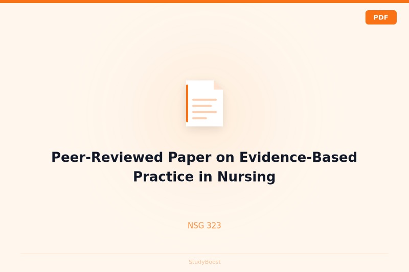 Peer-Reviewed Paper on Evidence-Based Practice in Nursing