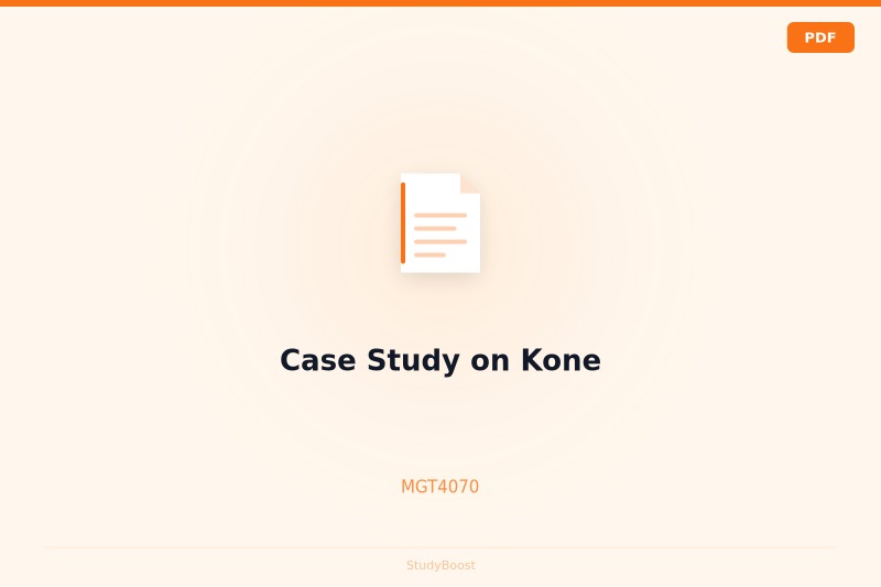Case Study on Kone