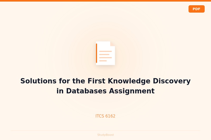 Solutions for the First Knowledge Discovery in Databases Assignment