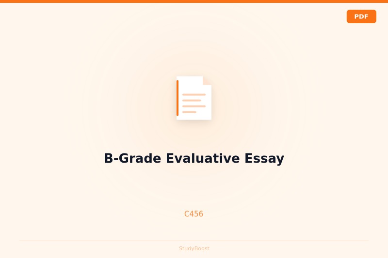 B-Grade Evaluative Essay