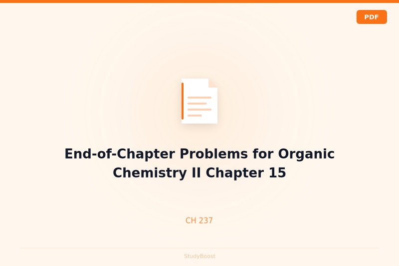 End-of-Chapter Problems for Organic Chemistry II Chapter 15