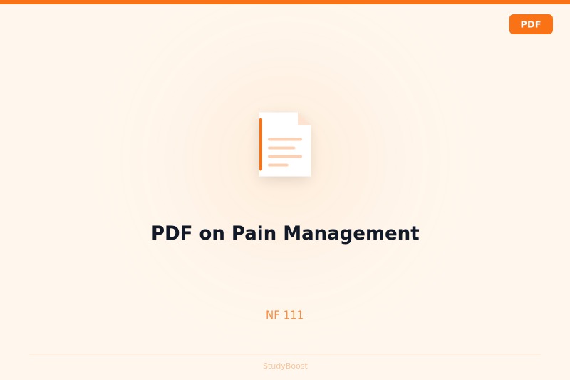 PDF on Pain Management