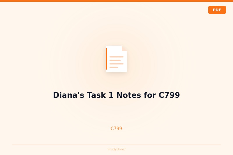 Diana's Task 1 Notes for C799