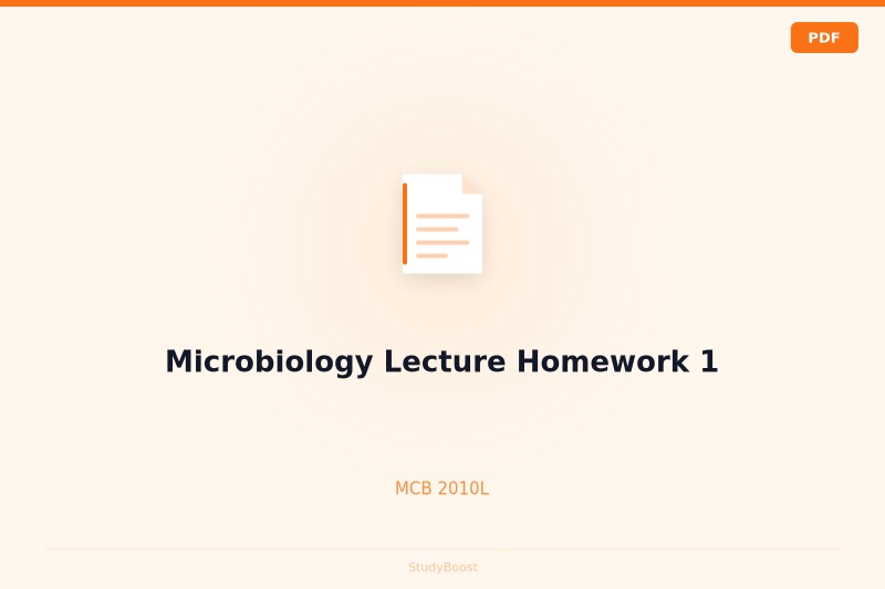 Microbiology Lecture Homework 1