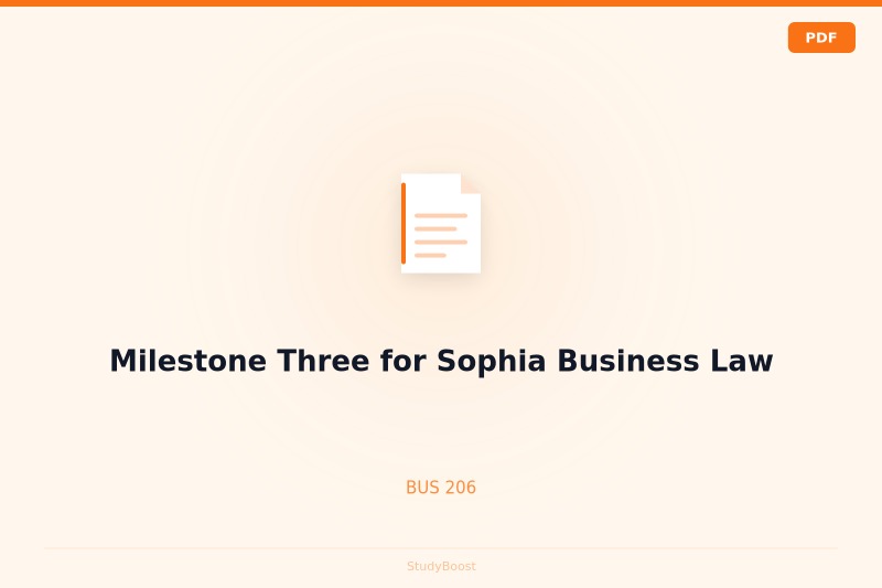 Milestone Three for Sophia Business Law