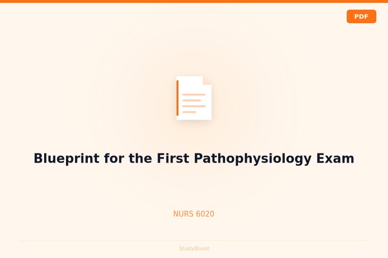 Blueprint for the First Pathophysiology Exam