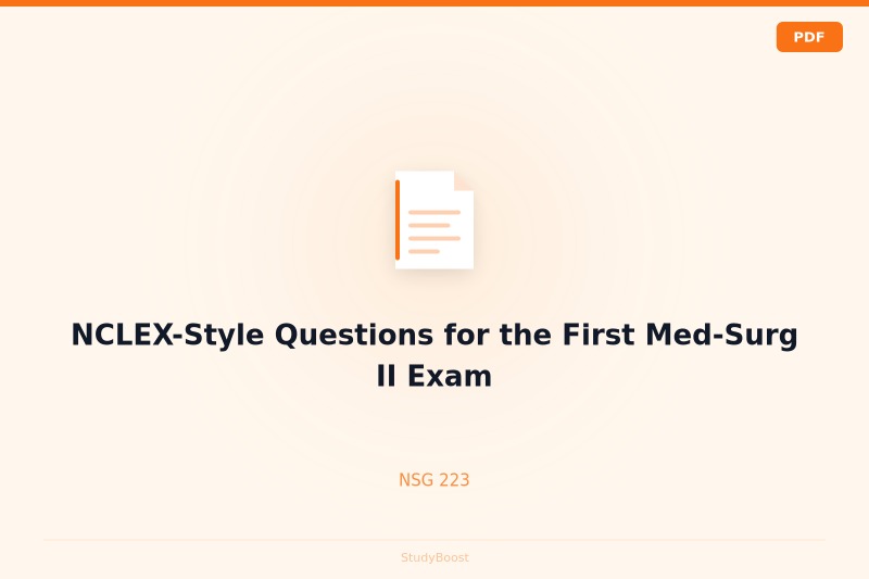 NCLEX-Style Questions for the First Med-Surg II Exam