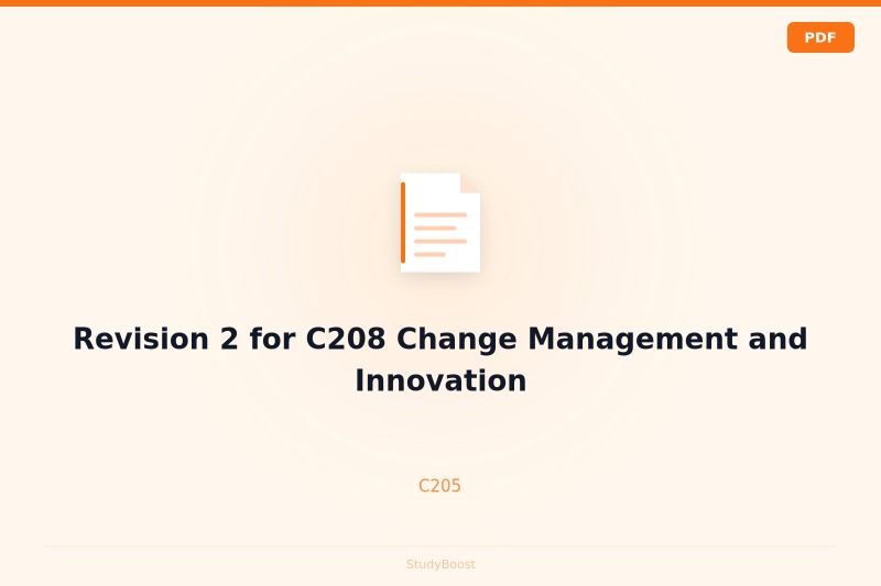 Revision 2 for C208 Change Management and Innovation