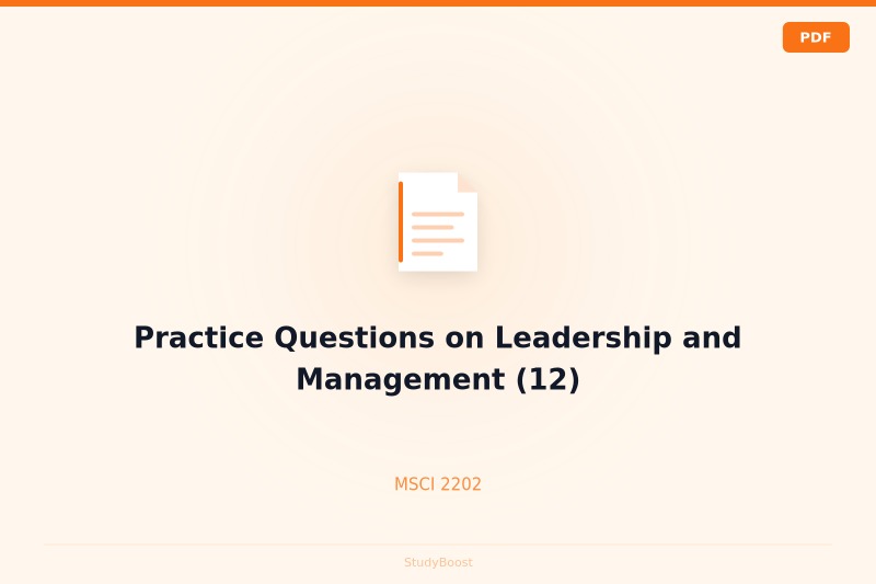 Practice Questions on Leadership and Management (12)
