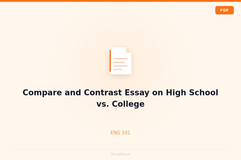 Compare and Contrast Essay on High School vs. College