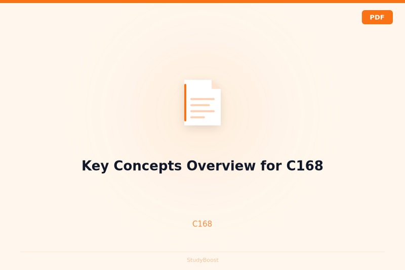 Key Concepts Overview for C168