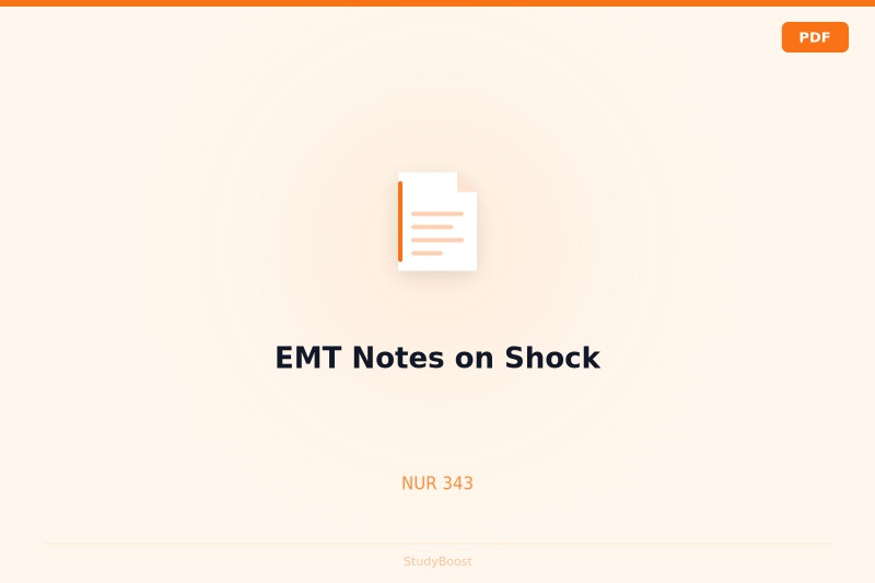 EMT Notes on Shock