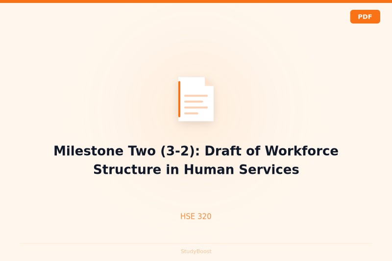 Milestone Two (3-2): Draft of Workforce Structure in Human Services