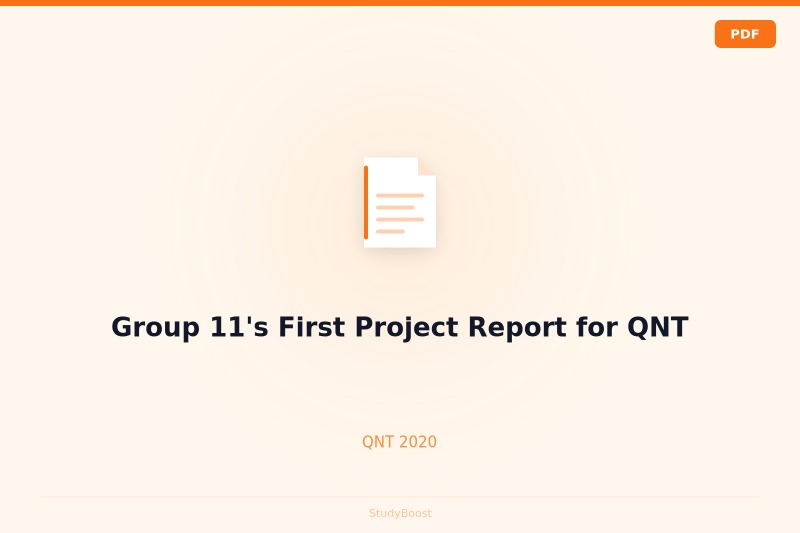 Group 11's First Project Report for QNT