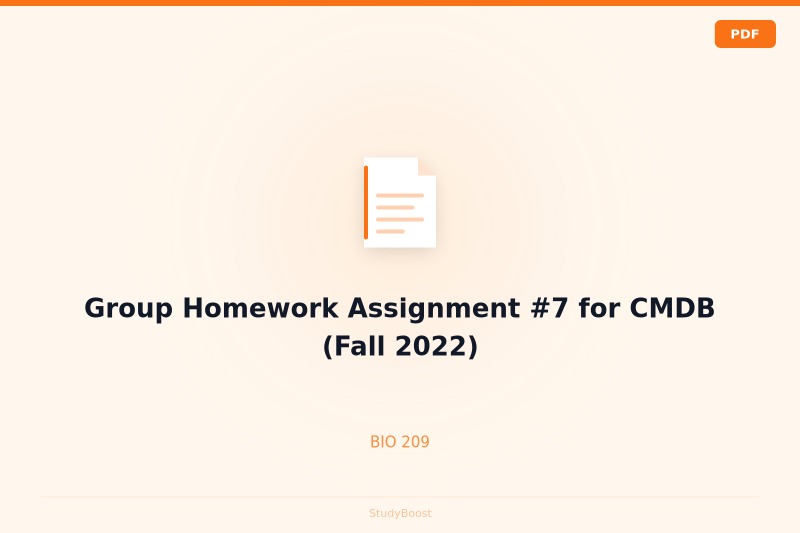 Group Homework Assignment #7 for CMDB (Fall 2022)