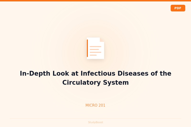 In-Depth Look at Infectious Diseases of the Circulatory System