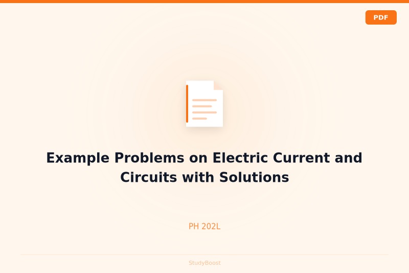 Example Problems on Electric Current and Circuits with Solutions
