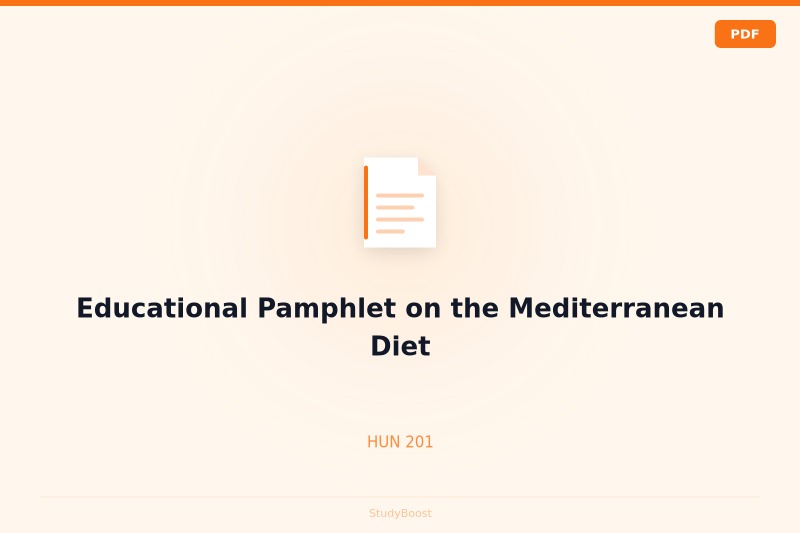 Educational Pamphlet on the Mediterranean Diet