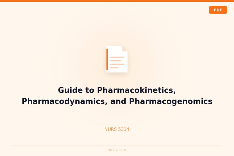 Guide to Pharmacokinetics, Pharmacodynamics, and Pharmacogenomics