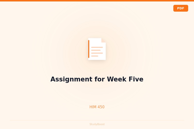 Assignment for Week Five
