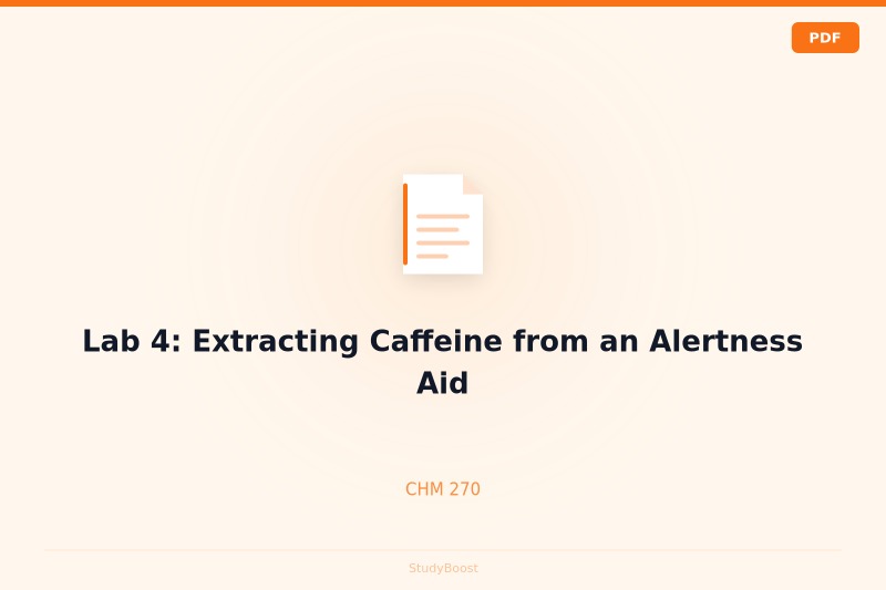 Lab 4: Extracting Caffeine from an Alertness Aid