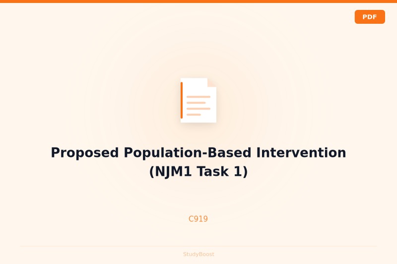 Proposed Population-Based Intervention (NJM1 Task 1)