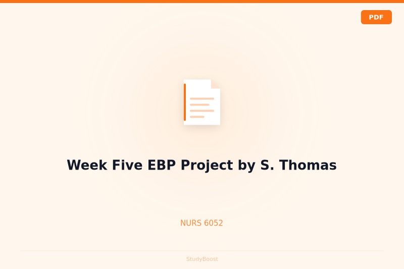 Week Five EBP Project by S. Thomas