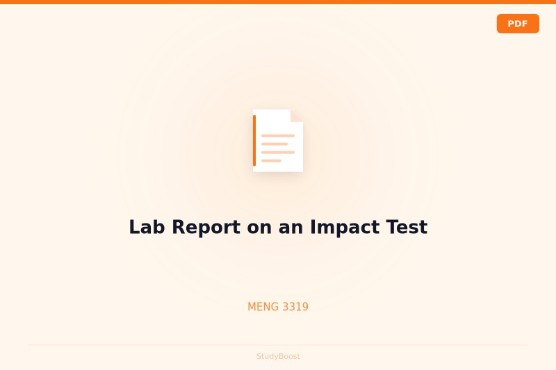 Lab Report on an Impact Test
