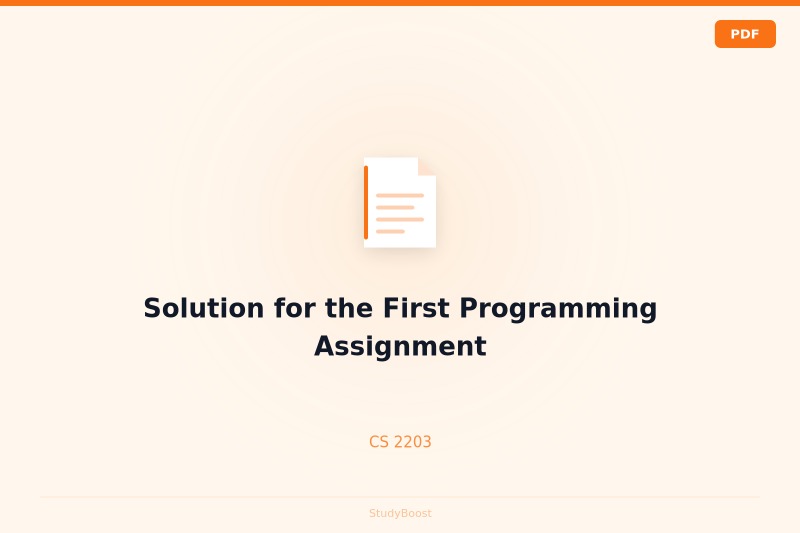 Solution for the First Programming Assignment