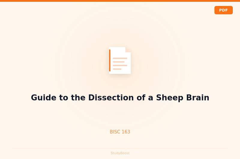 Guide to the Dissection of a Sheep Brain