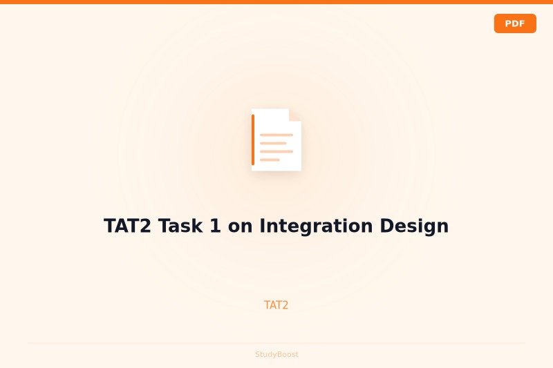 TAT2 Task 1 on Integration Design