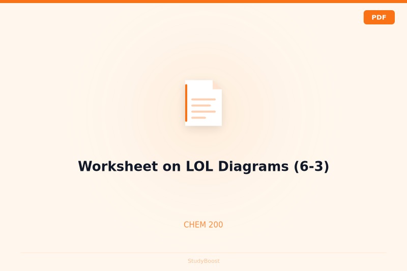 Worksheet on LOL Diagrams (6-3)
