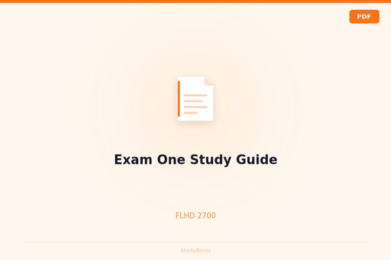 Exam One Study Guide