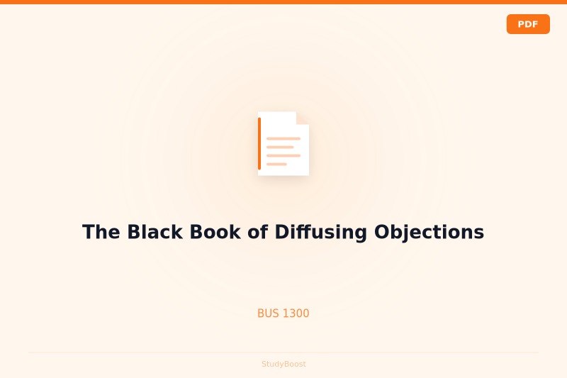 The Black Book of Diffusing Objections