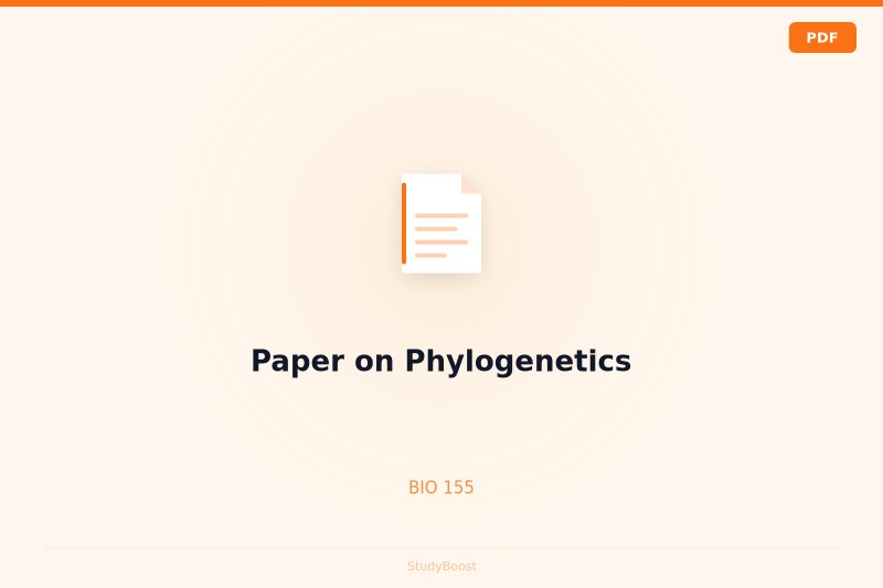 Paper on Phylogenetics