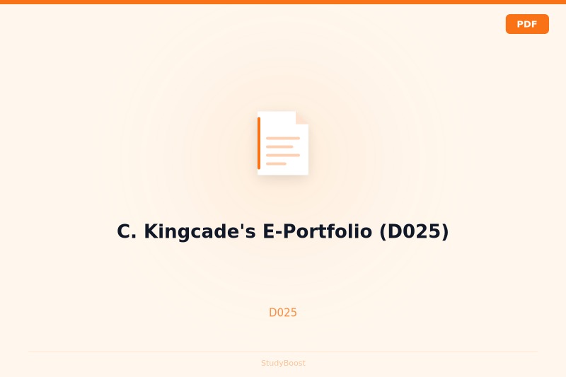C. Kingcade's E-Portfolio (D025)
