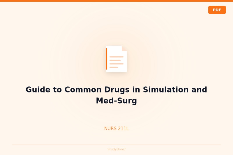 Guide to Common Drugs in Simulation and Med-Surg