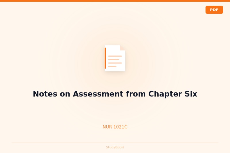 Notes on Assessment from Chapter Six