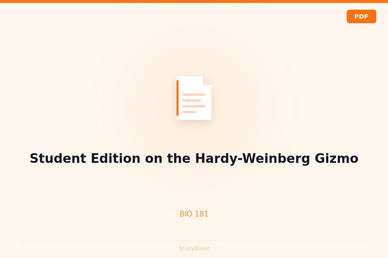 Student Edition on the Hardy-Weinberg Gizmo