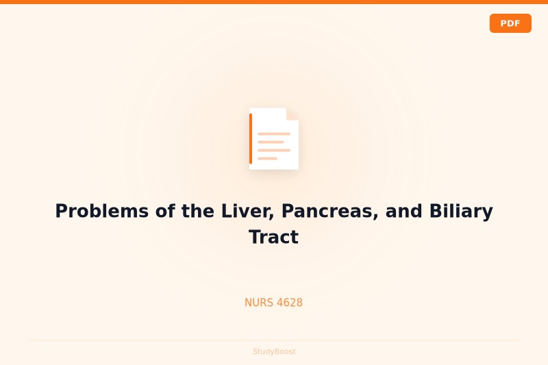 Problems of the Liver, Pancreas, and Biliary Tract