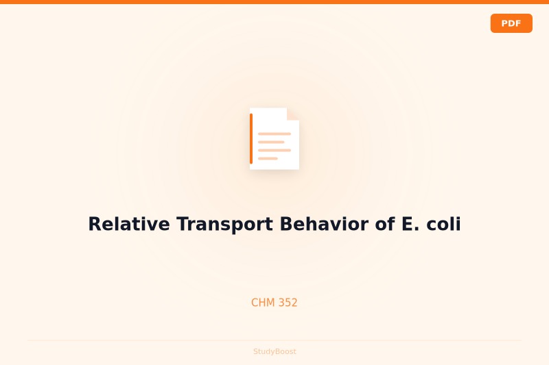 Relative Transport Behavior of E. coli