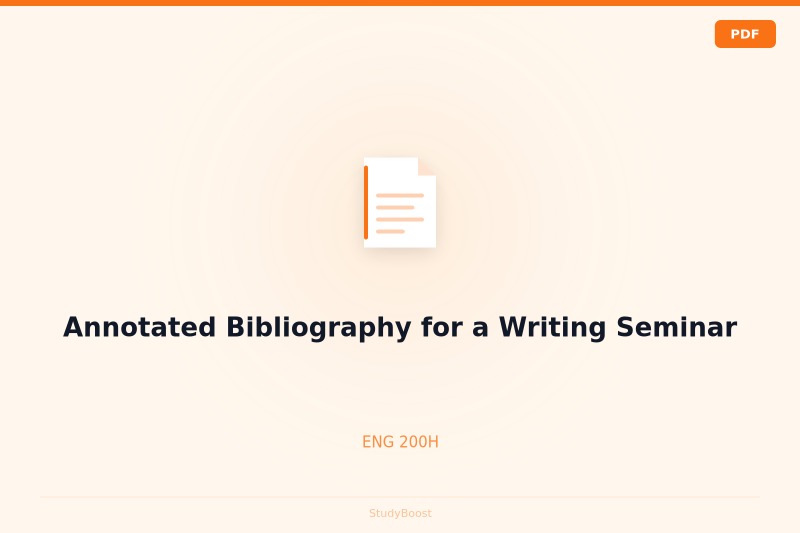 Annotated Bibliography for a Writing Seminar